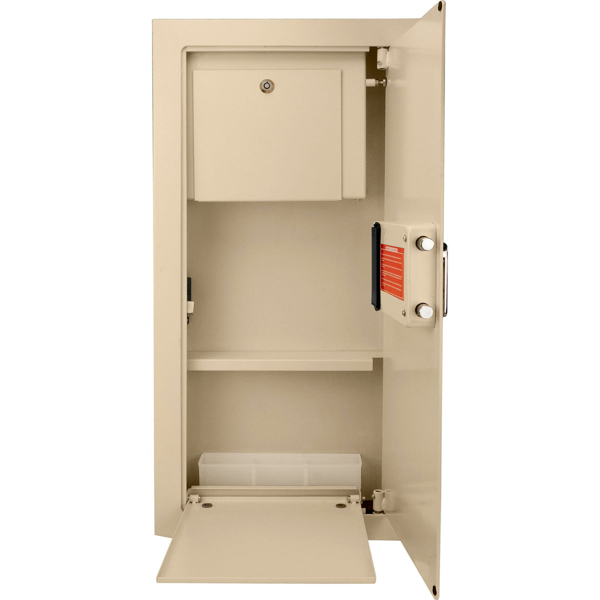 Beige Biometric Wall Safe with Fingerprint Access - Durable Steel