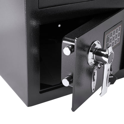 Durable Keypad Depository Safe with Dual PIN Access - Black