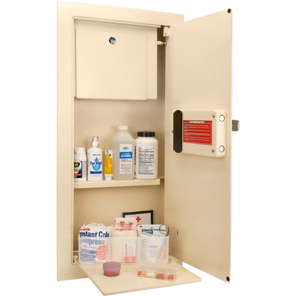 Beige Biometric Wall Safe with Fingerprint Access - Durable Steel