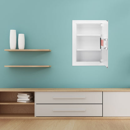 Biometric Wall Safe with 120-Fingerprint Security - White