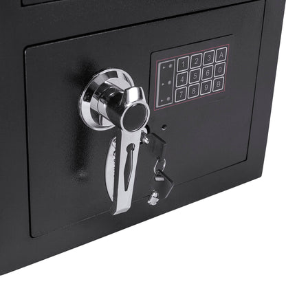 Durable Keypad Depository Safe with Dual PIN Access - Black