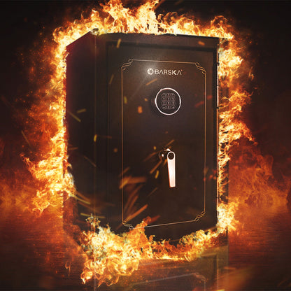BARSKA FireVault Digital Keypad Fire-Resistant Safe | FV400 &amp; FV500 – Black