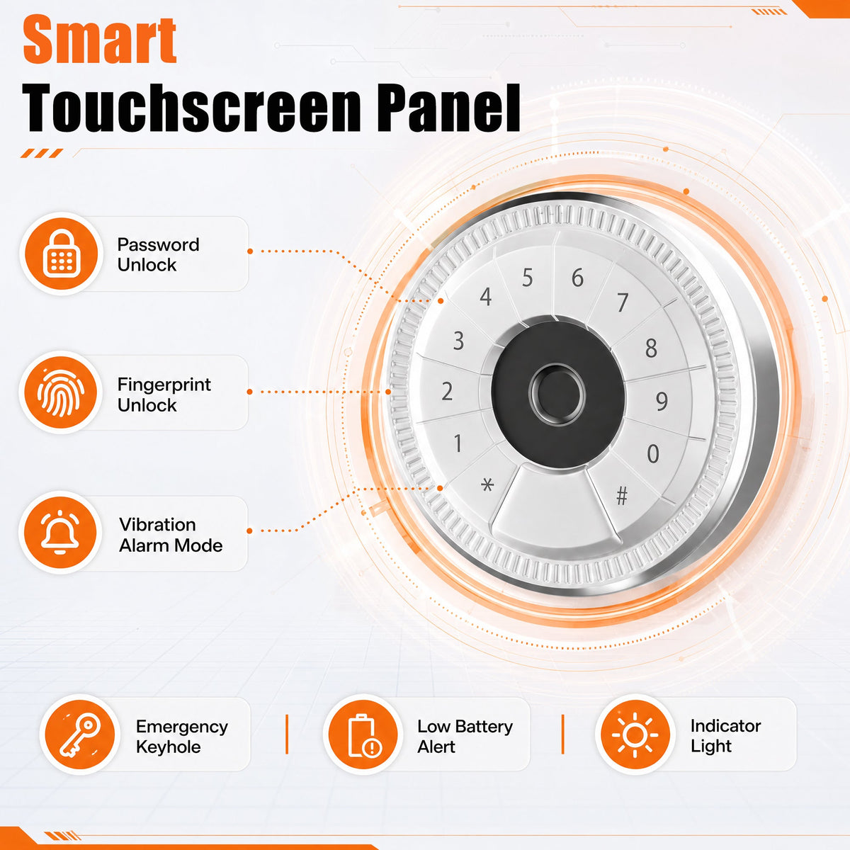 Biometric Long Gun Security Cabinet – Fingerprint &amp; Keypad Access | Black