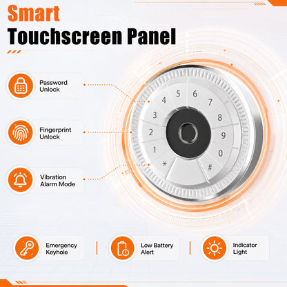 Biometric Long Gun Security Cabinet – Fingerprint &amp; Keypad Access | Black