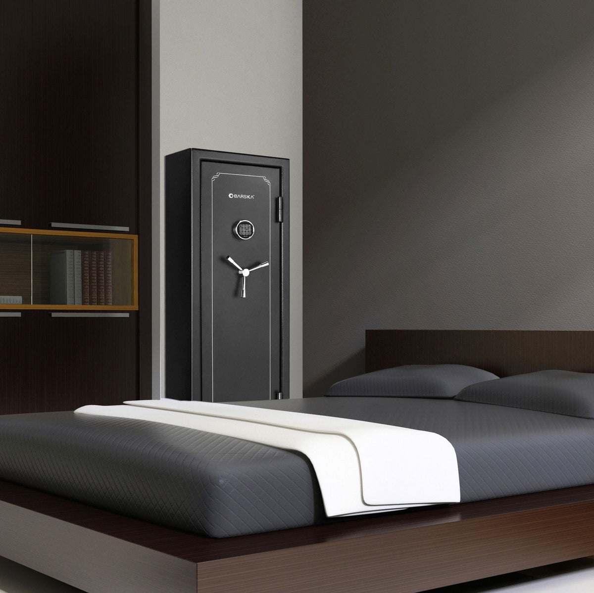 Tall Fireproof Protection Safe Vault with Solid Steel Construction - Black