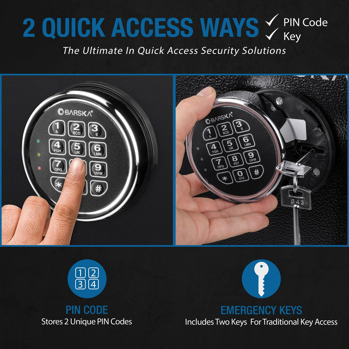 BARSKA FireVault Digital Keypad Fire-Resistant Safe | FV400 &amp; FV500 – Black
