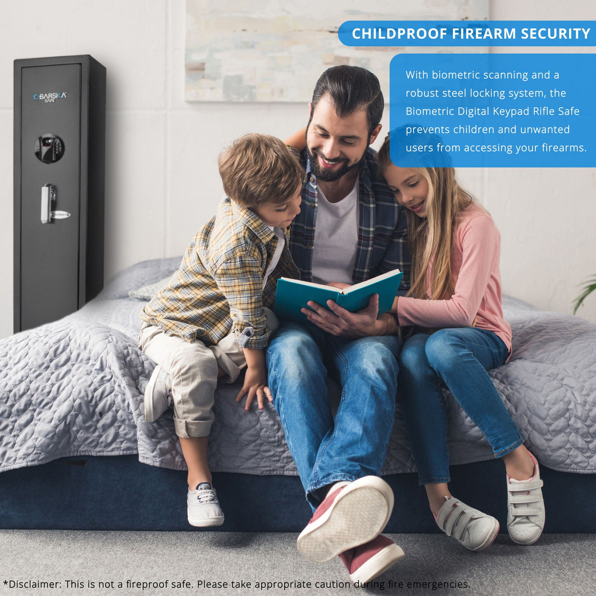 Biometric Keypad Rifle Safe with Electronic Lock - Black
