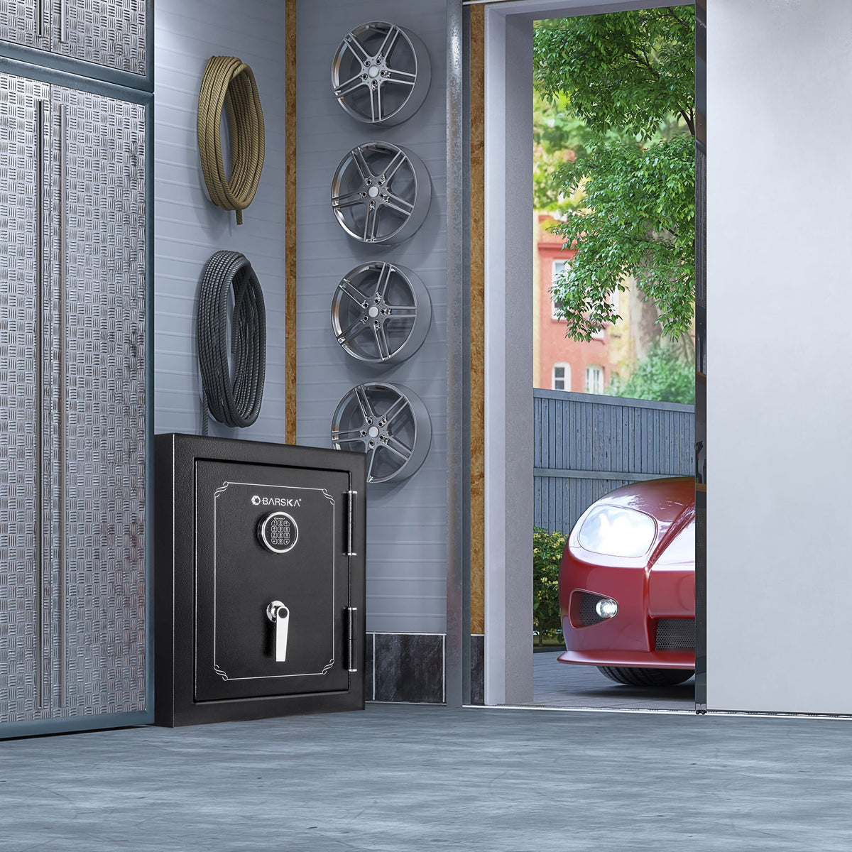 BARSKA FireVault Digital Keypad Fire-Resistant Safe | FV400 &amp; FV500 – Black