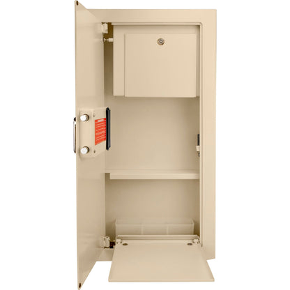 Beige Biometric Wall Safe with Fingerprint Access - Durable Steel