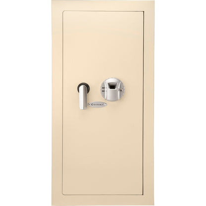 Beige Biometric Wall Safe with Fingerprint Access - Durable Steel