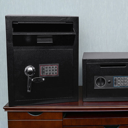 Durable Keypad Depository Safe with Dual PIN Access - Black