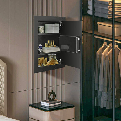 Digital Recessed Wall Safe with Electronic Keypad – Black or White