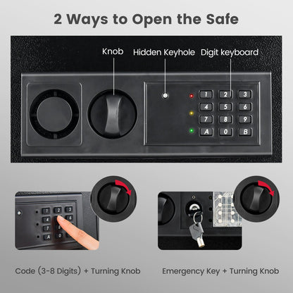Digital Recessed Wall Safe with Electronic Keypad – Black or White