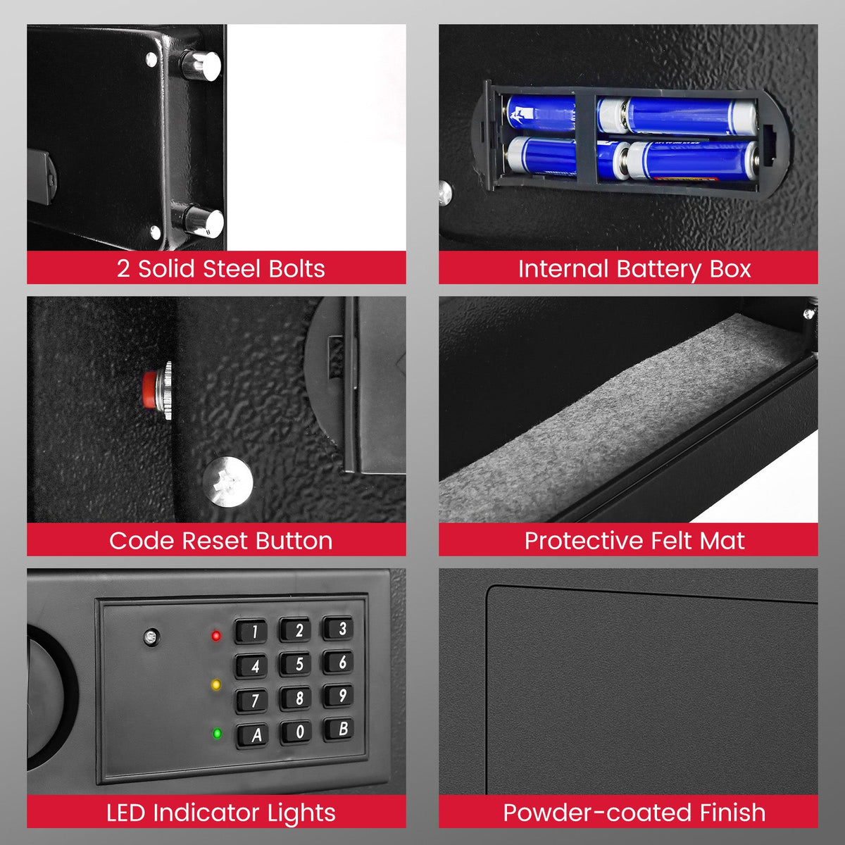 Digital Recessed Wall Safe with Electronic Keypad – Black or White