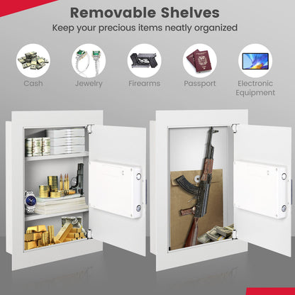 Digital Recessed Wall Safe with Electronic Keypad – Black or White