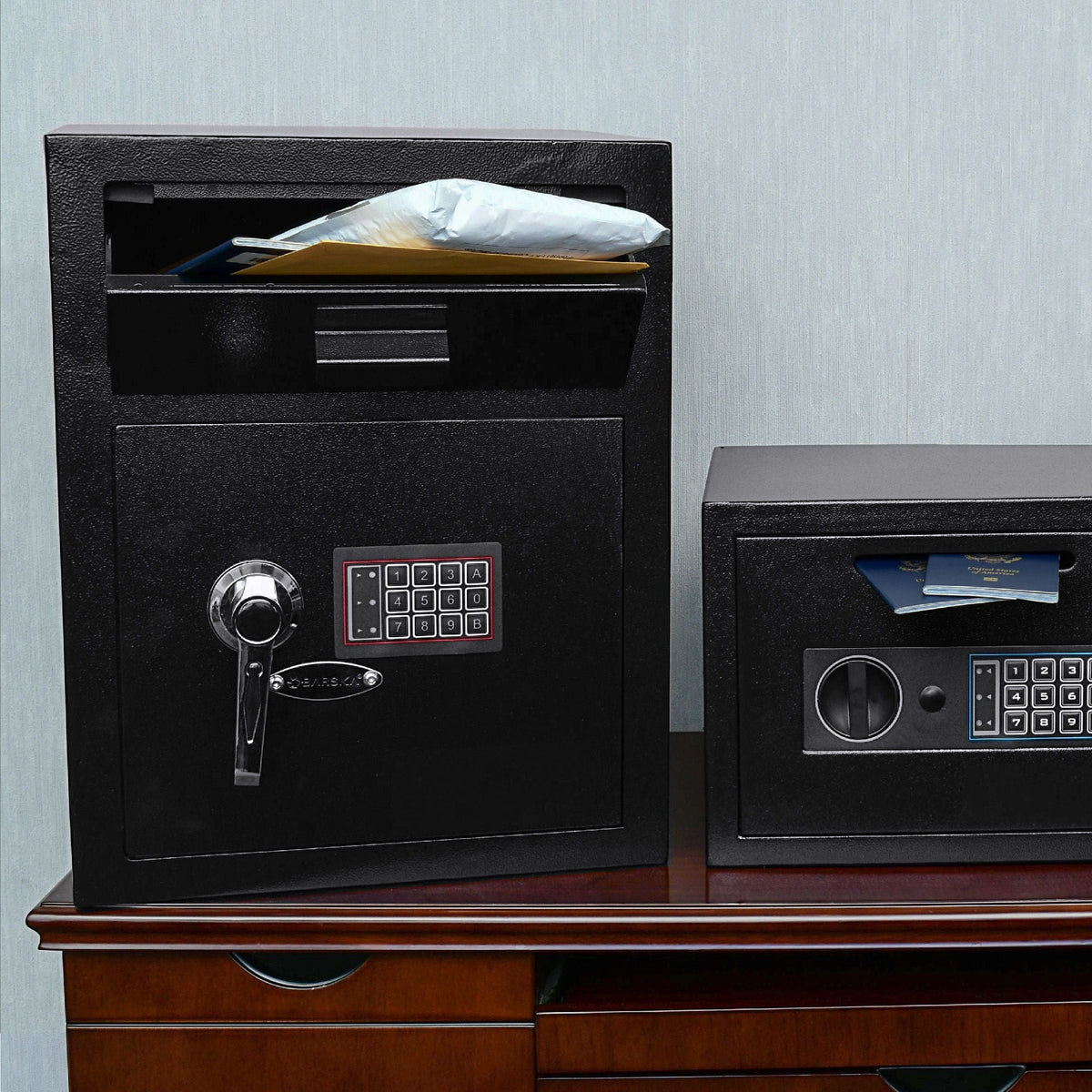 Durable Keypad Depository Safe with Dual PIN Access - Black