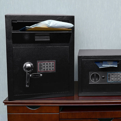 Durable Keypad Depository Safe with Dual PIN Access - Black