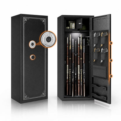 Biometric Long Gun Security Cabinet – Fingerprint &amp; Keypad Access | Black