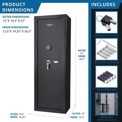 7.87 Cubic Ft Keypad Rifle Safe with Electronic Lock - Black