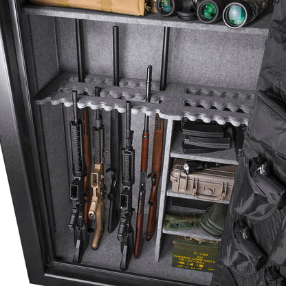 Tall Fireproof Protection Safe Vault with Solid Steel Construction - Black