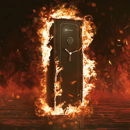 Tall Fireproof Protection Safe Vault with Solid Steel Construction - Black