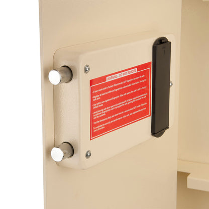 Beige Biometric Wall Safe with Fingerprint Access - Durable Steel